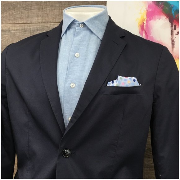 H&M Mens Blazer Sport Coat‎ Two Button Casual Jacket Size 44R Slim Cotton Suits - Picture 2 of 13